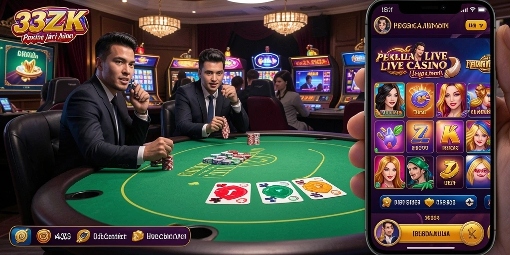 Tampilan antarmuka Live Casino 33ZK yang menarik dan interaktif.