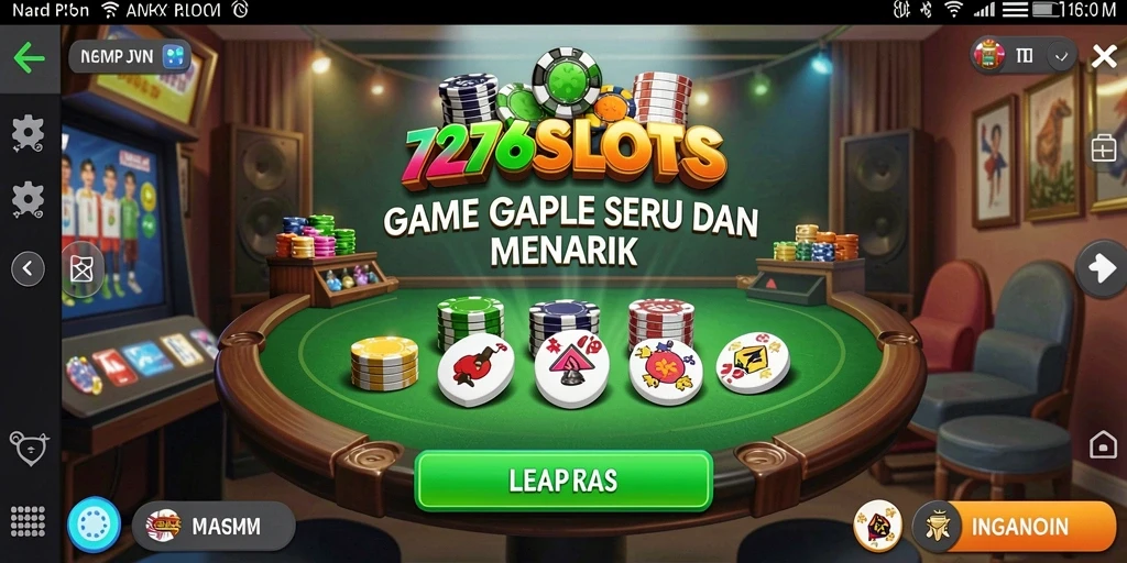 Tampilan gameplay seru di 7276SLOTS yang penuh strategi Gaple.