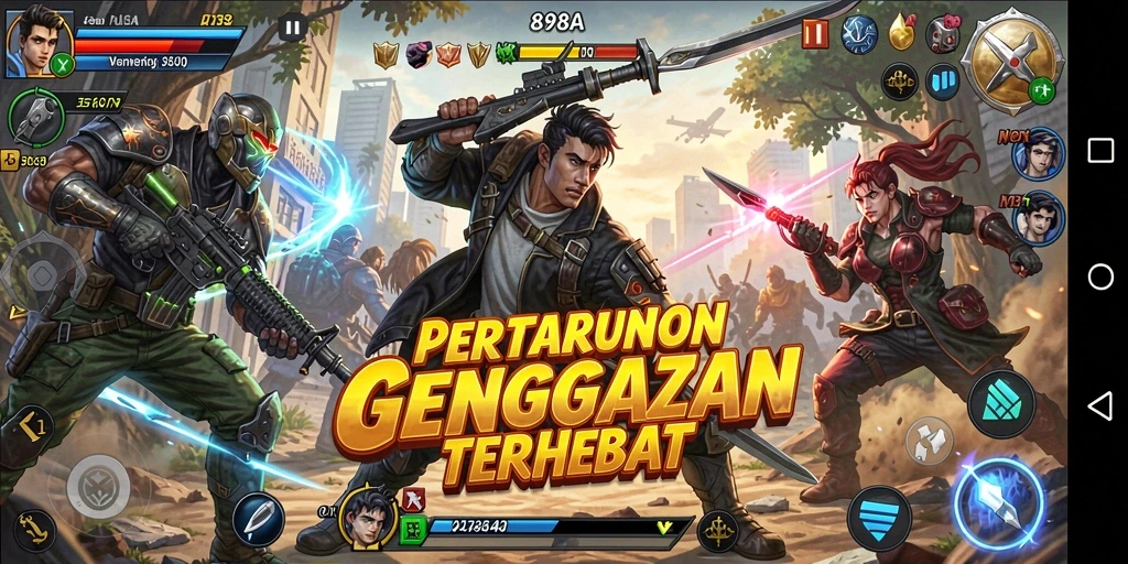 Tampilan menegangkan saat karakter bertarung dalam 898A.