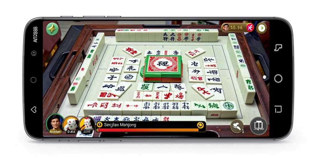 Screenshot API288 menampilkan permainan Mahjong yang menawan dengan grafis tinggi.