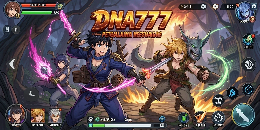 Tangkapan layar gameplay <strong>DNA777</strong> menampilkan aksi seru dan karakter anime yang menawan.