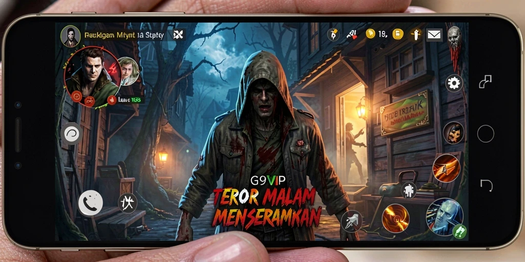 Tampilan gameplay mengerikan dari G9VIP dengan suasana mencekam.