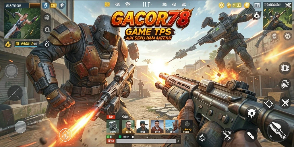 Screenshot utama GACOR78 menampilkan momen seru dalam pertempuran TPS.
