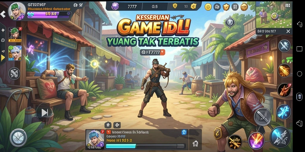 Tampilan gameplay GT777 yang menarik dan penuh warna dari dunia Idle.