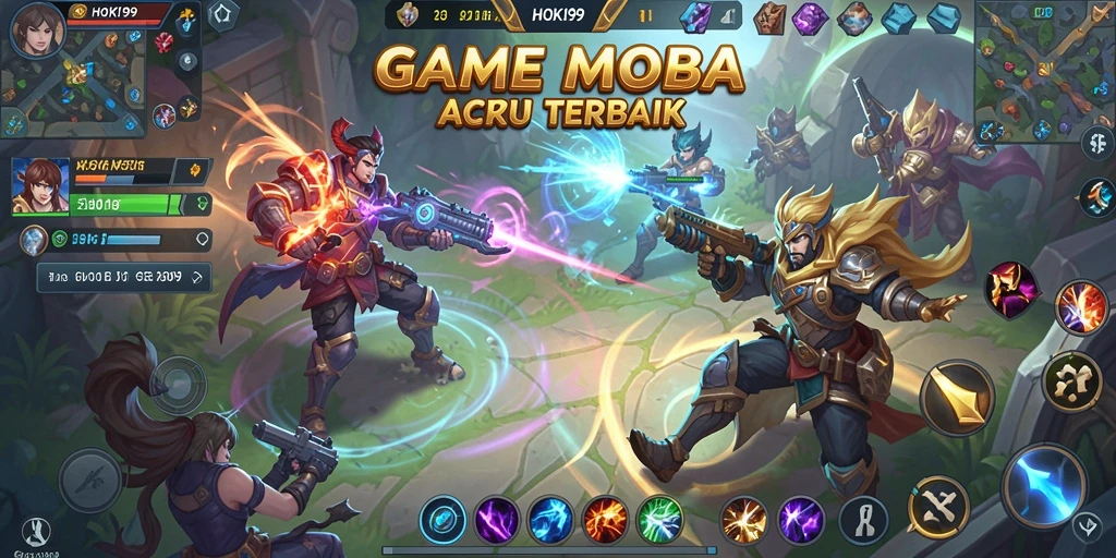 Tampilan gameplay seru HOKI99 dalam pertempuran MOBA.