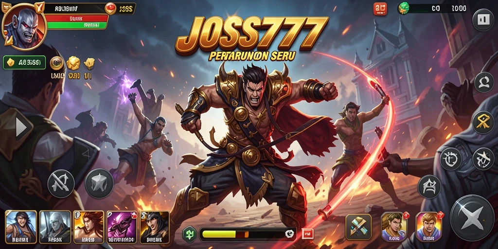 Tampilan aksi seru dalam gameplay Fighting JOSS777.