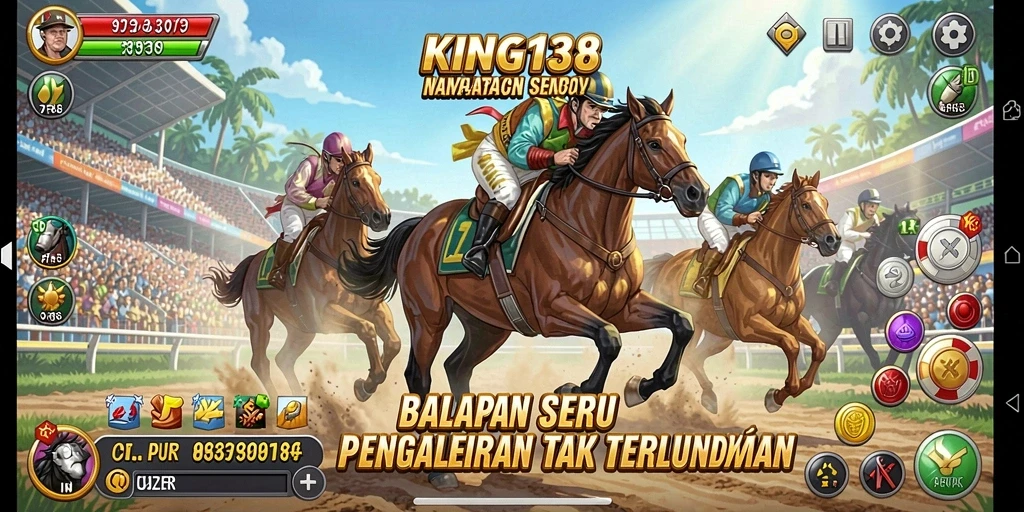 Tampilan seru dari gameplay balapan di KING138.