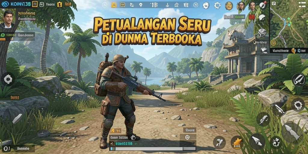 Tampilan gameplay KOIN138 yang menampilkan dunia terbuka yang mengagumkan.