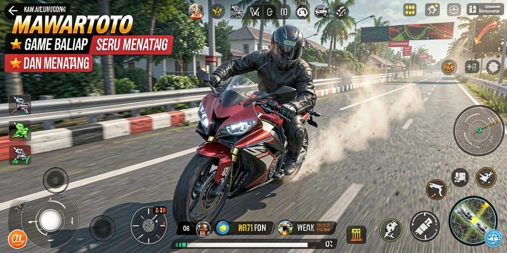 Tangkapan layar MAWARTOTO menampilkan aksi seru dalam balapan motor.