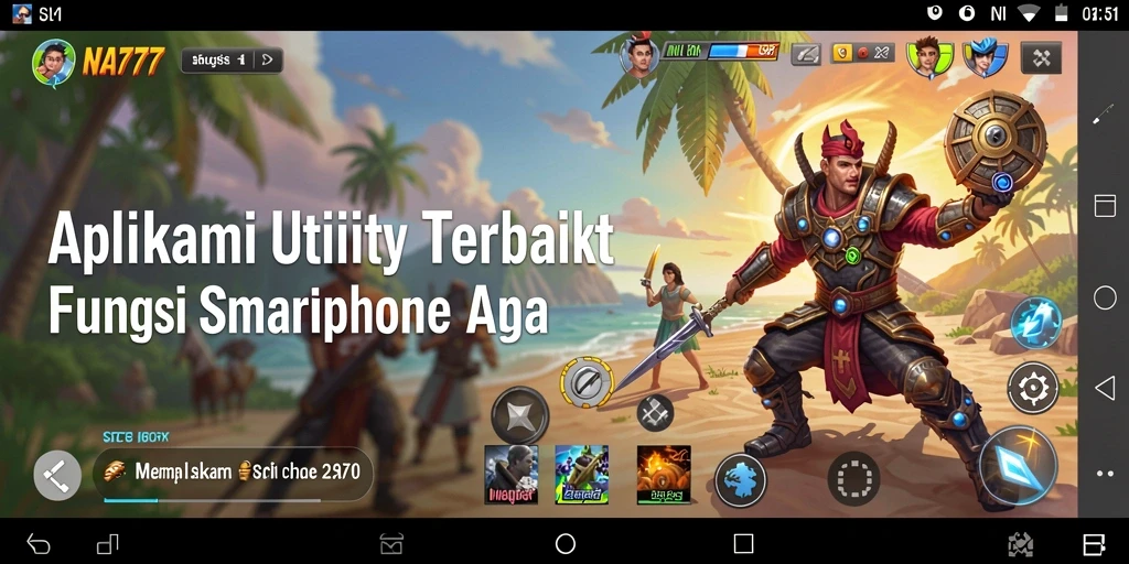 Tampilan utama aplikasi NA777 dengan fitur Utility yang lengkap.