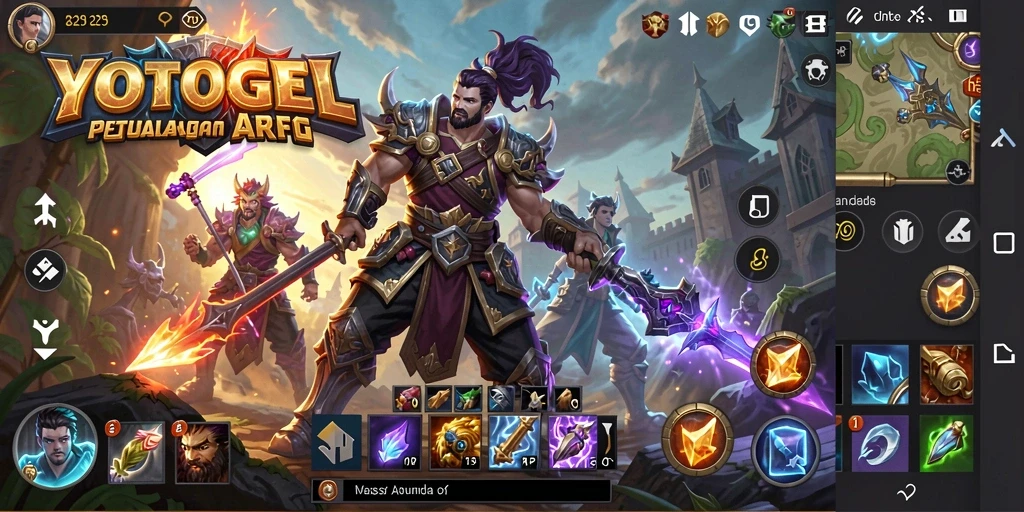 Tampilan gameplay YOTOGEL menampilkan aksi pertarungan seru dalam dunia fantasi.
